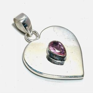 Amethyst Gemstone Handmade Pendant Jewelry 925 Sterling Silver 1.77"